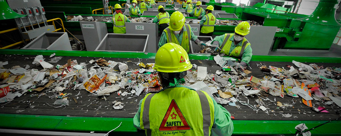 Recycling sorting facility