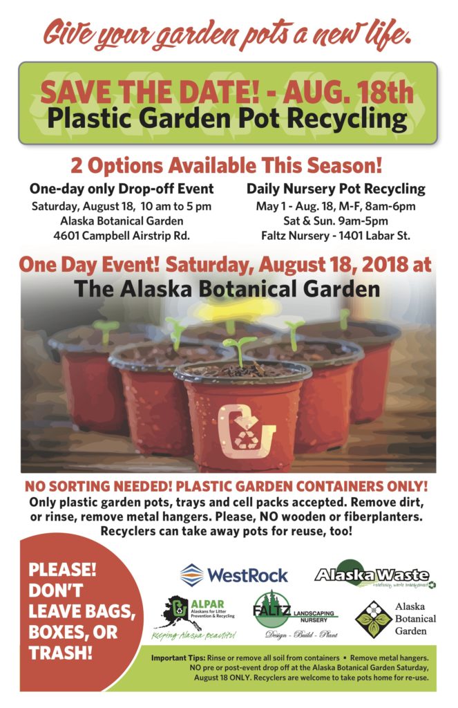 Plastic Garden Pot Recycling At The Alaska Botanical Garden Sat